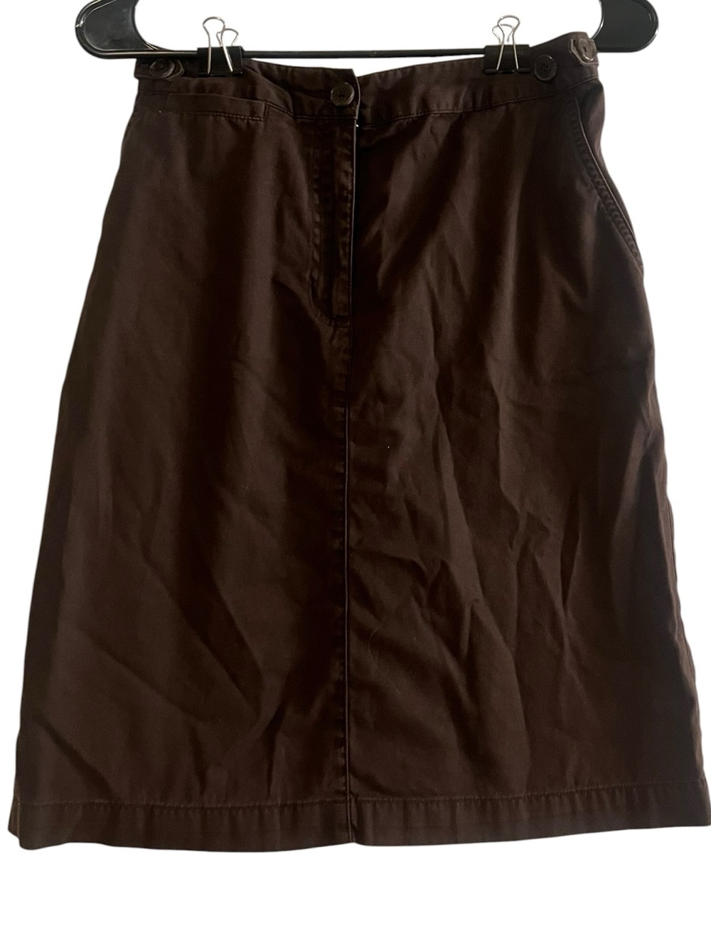 Lands' End 100% Cotton Skirt Dark Brown